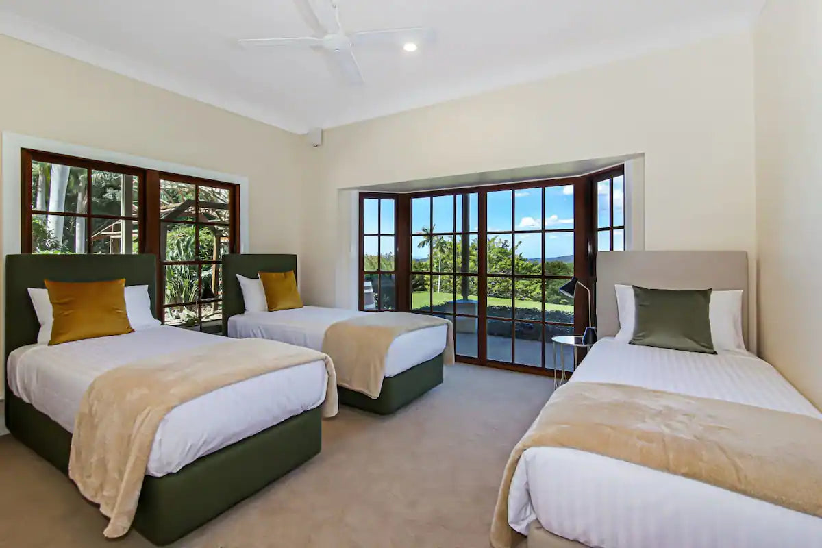 Shared accommodation options include 2 or 3 person shares in a luxury retreat location on the Sunshine Coast, Queensland.